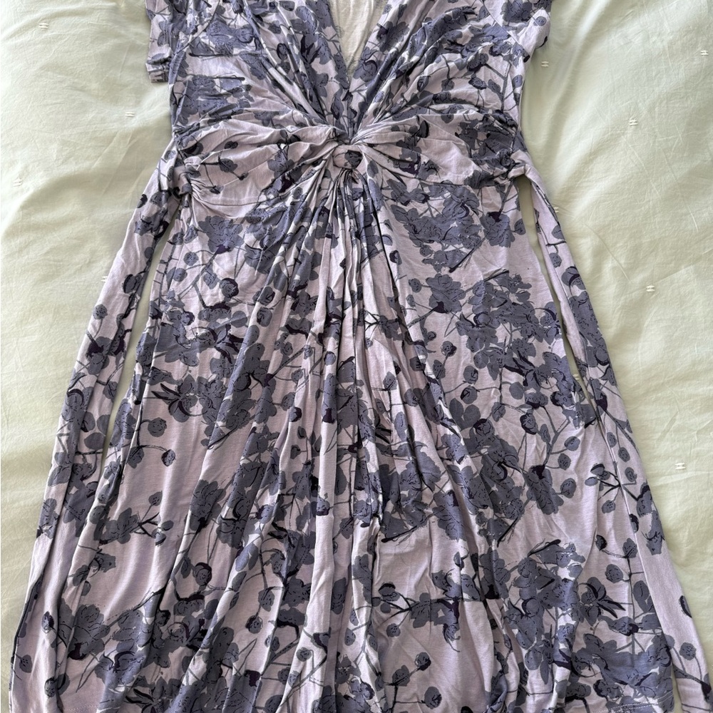Seraphine Maternity Purple Floral Maternity Midi Dress